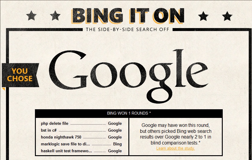 Choosing Google over Bing